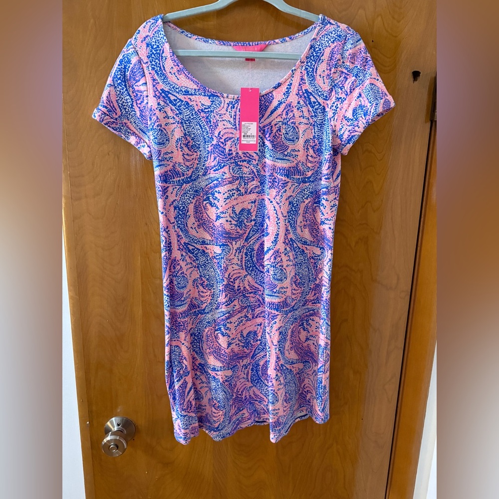 Lilly Pulitzer UPF 50+ Tammy dress size M coastal blue maybe gator